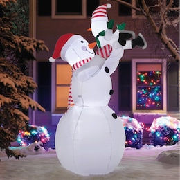 Snowman and Baby Inflatable, , large