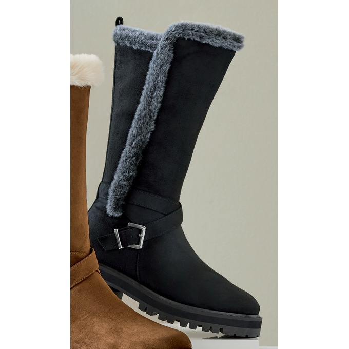 Faux-Fur Buckle Boot, , large