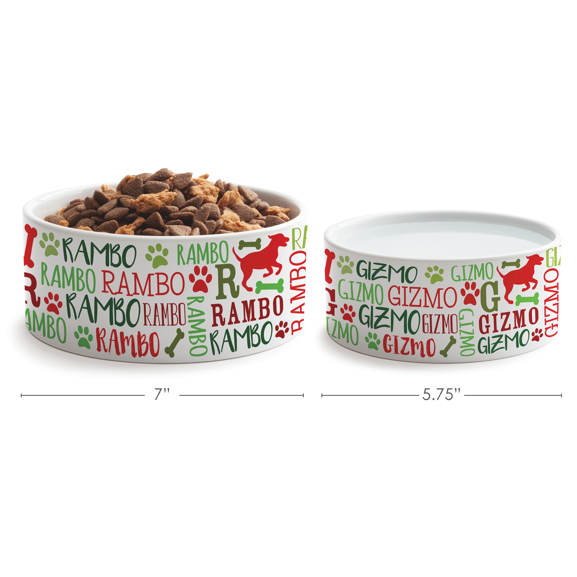 Personalized Holiday Small Pet Bowl, , large