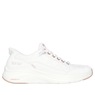 Skechers Women's Slip-Ins Contour Foam Golden Hour Shoe with No-Tie Bungee Laces, White Rose Gold, large