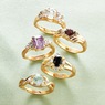 Gemstone 5-Piece Adjustable Ring Set, , large