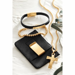 Men&#39;s 4-Piece Pendant, Bracelet &amp; Wallet Set, , large