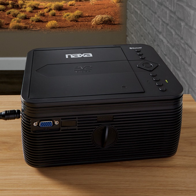 Naxa 150" Home Theater 720p LCD Projector with Built-In DVD Player, , large