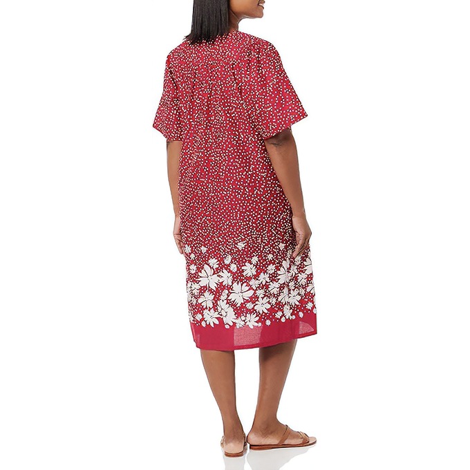 Border Print Patio Dress, Red Border, large