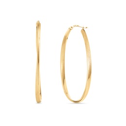 Gold Twist Oval Hoops, , large