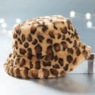 Faux-Fur Leopard-Print Bucket Hat, , large