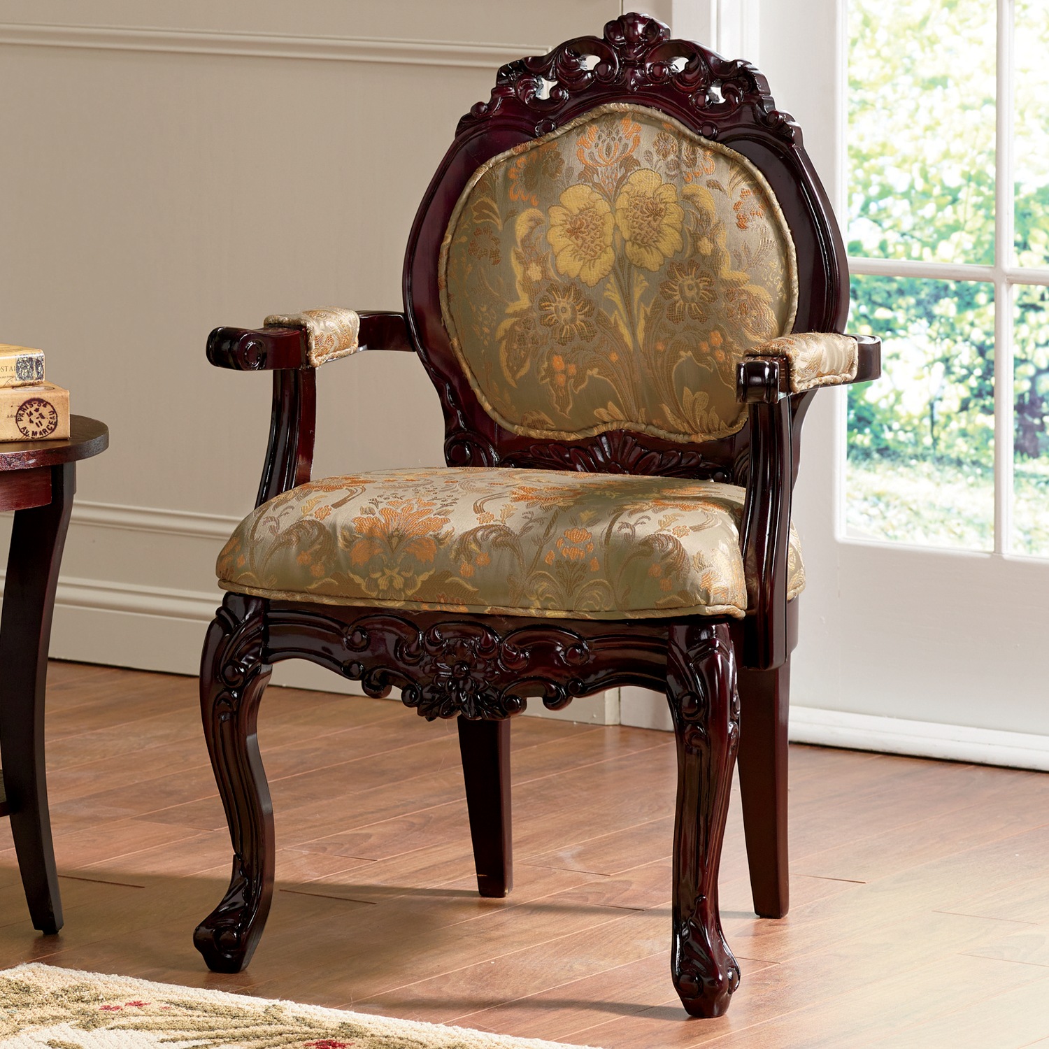 HandCarved "Flora" Accent Chair Montgomery Ward