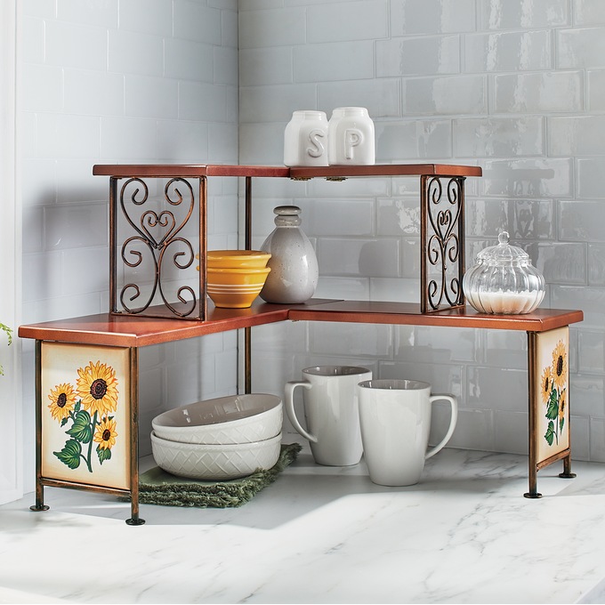 Scroll Sunflower Corner Shelf, , large