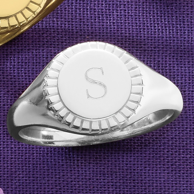 Personalized Paver Edge Signet Ring, , large