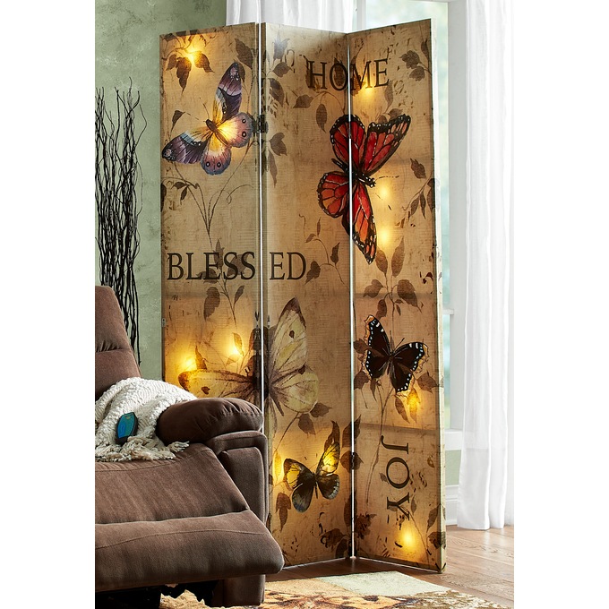 Lit Butterfly Reversible Room Screen, , large