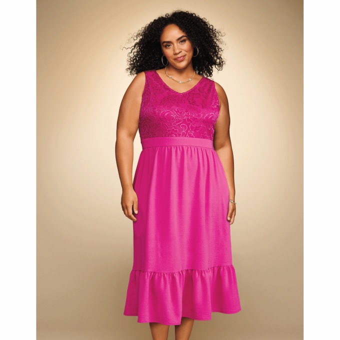 Lace Texture Midi Dress Montgomery Ward