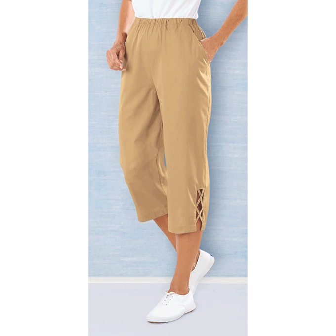 Lattice-Hem Capri, , large