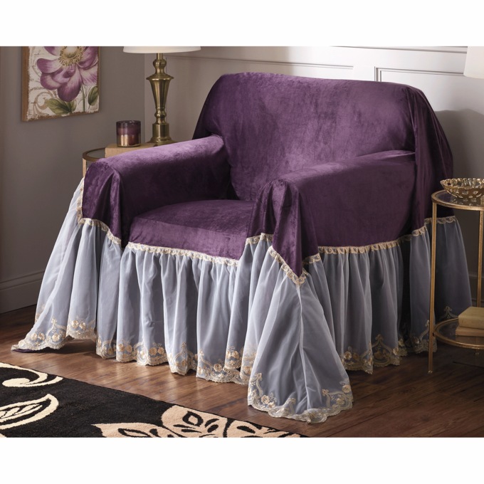 Velvet Throw Slipcover, , large