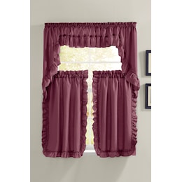 Mayfair Romantic Priscilla Ruffled Semi-Sheer Insert Valance, , large