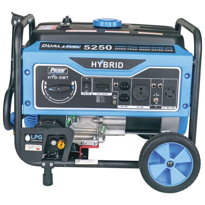 Pulsar 5250W/4250W Dual-Fuel Generator, Blue, large