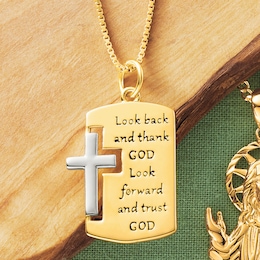 Two-Tone Back/Forward God Pendant, , large