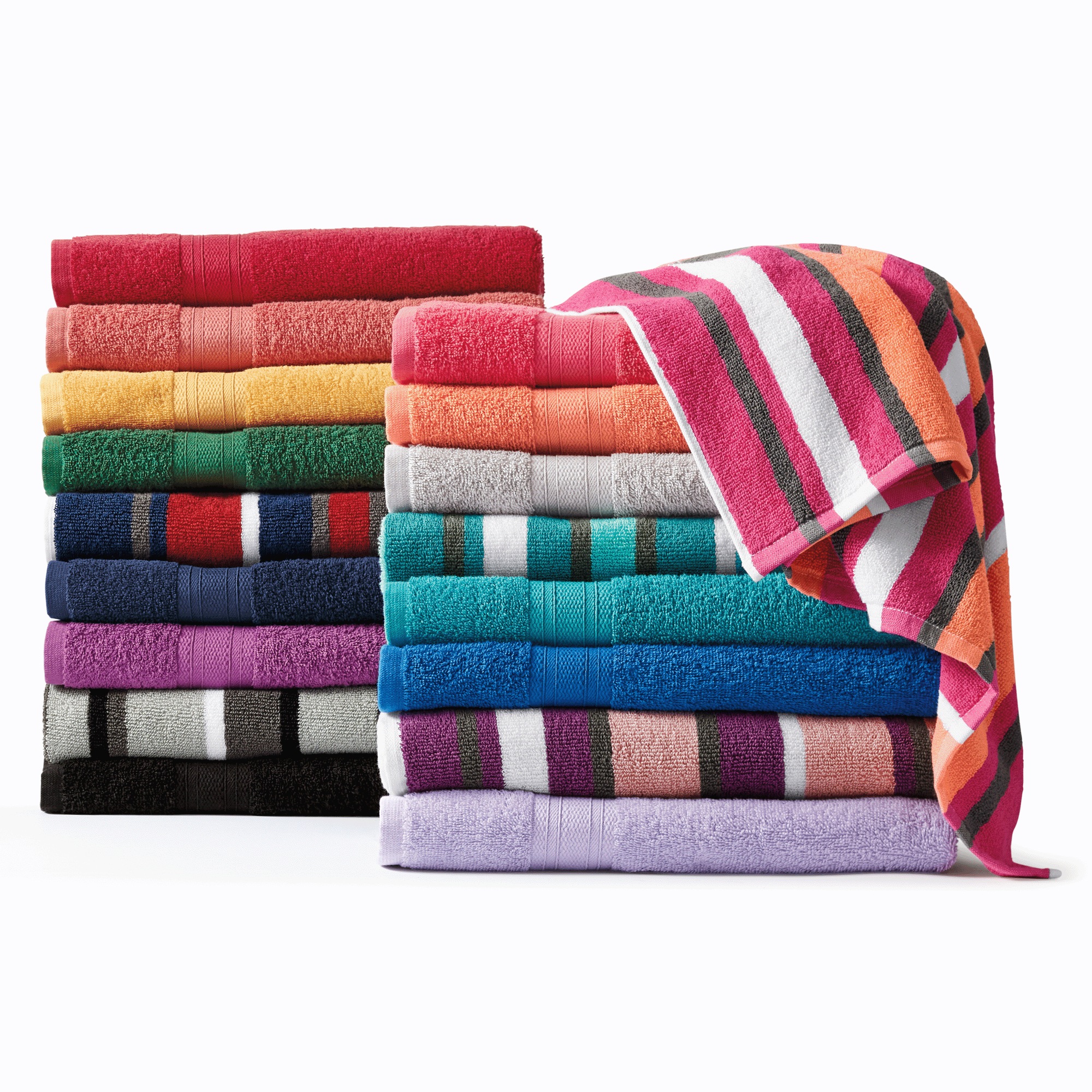 Color Connection Cotton Bath Towel Set, 8 Pieces, , large