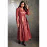 Leah Faux-Leather Women's Full-Length Trench Coat with Belt, Red, large