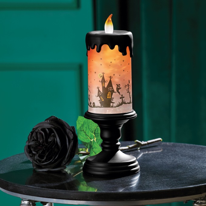 Halloween Snow Globe Flameless Candle, , large
