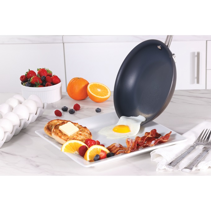 Guy Fieri Flavortown Set of 3 Laser Titanium Fry Pans, Black, large