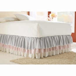 Raw-Edge Ruffled Bedskirt, , large