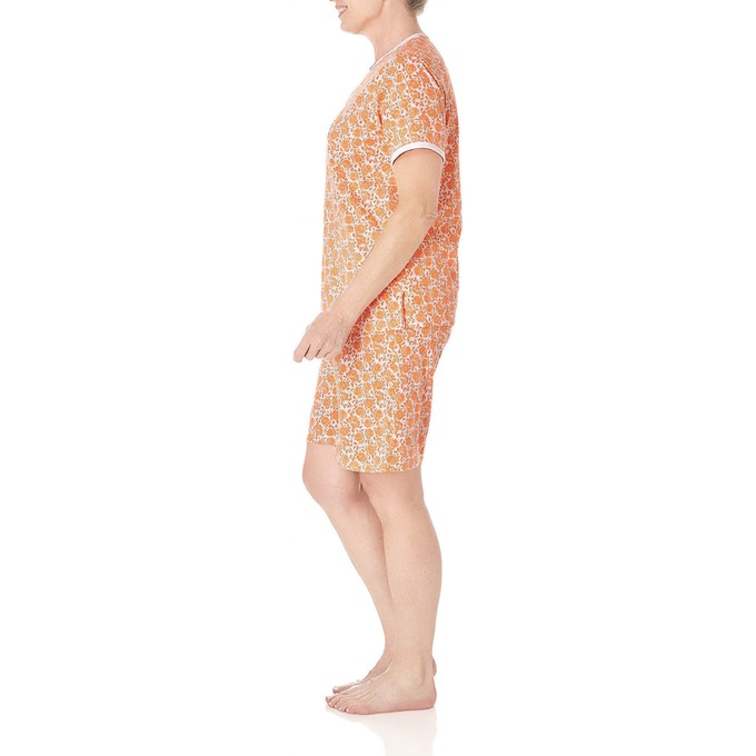 Print Shorty Pajama, Cantaloupe Floral, large