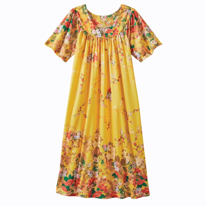 Sweetheart Neck Lounger, Yellow Artsy Floral Border, large