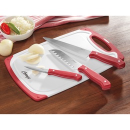 Ginny&#39;s 3-Piece Knife Set with Cutting Board, , large