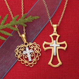 Two-Tone Religious Pendant, , large