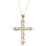 10K Gold Two-Tone Cross Wrap Pendant, , large