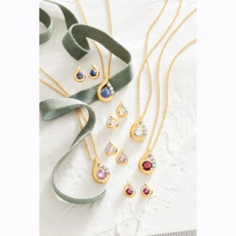 Gemstone/Cubic Zirconia Teardrop Pendant &amp; Earring Set, , large