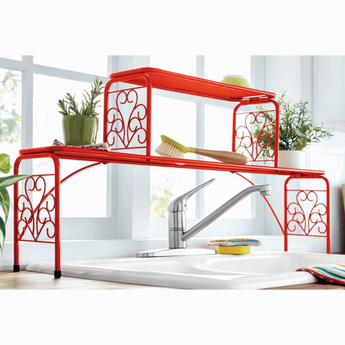 2-Tier Gate Scroll Sink Shelf, , large