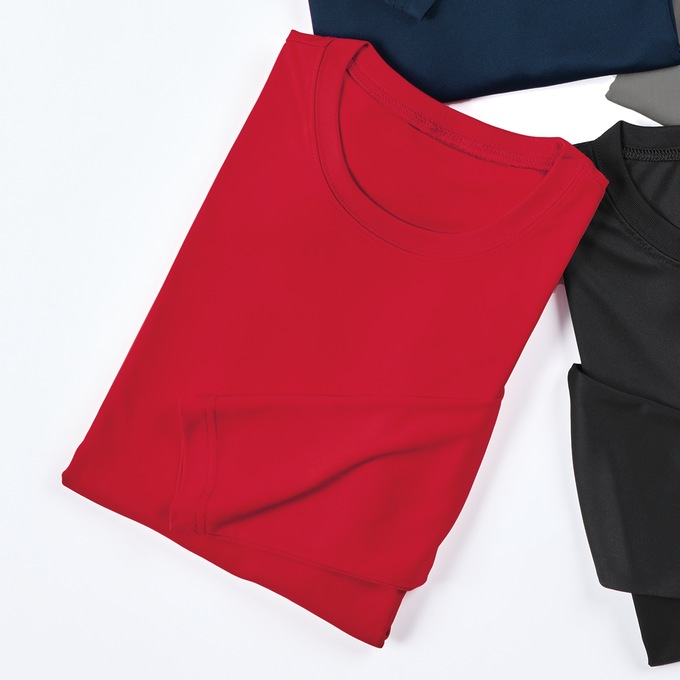 Hanes Long-Sleeve Cool DRI Moisture-Wicking Sports Tee with Odor Protection, Deep Red, large