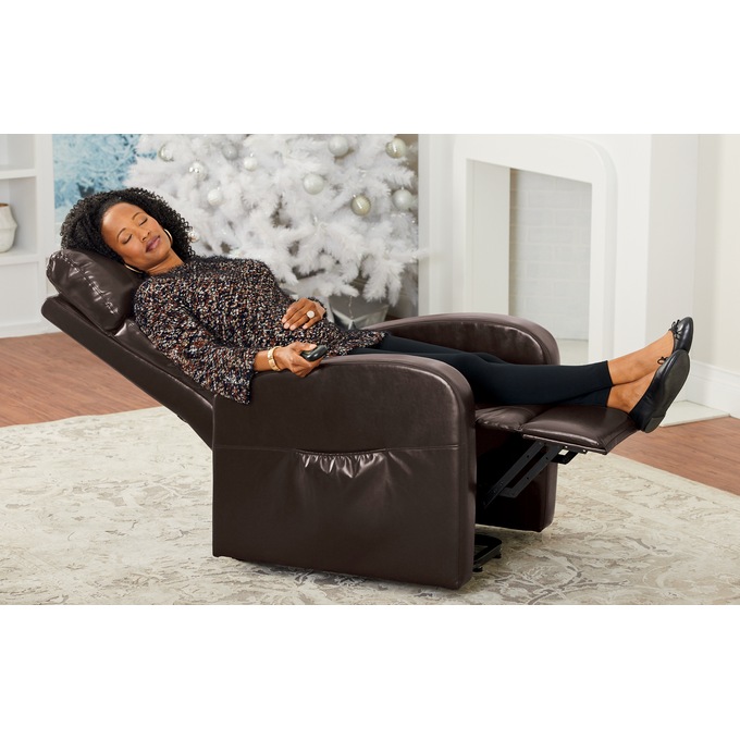 Power Lift Recliner Chair, Faux Leather, , large