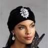 Velvet Turban with Pin, , large