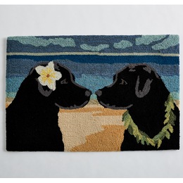 Beach Dogs Hand-Hooked Indoor/Outdoor Mat - 18&quot; X 30&quot;., , large