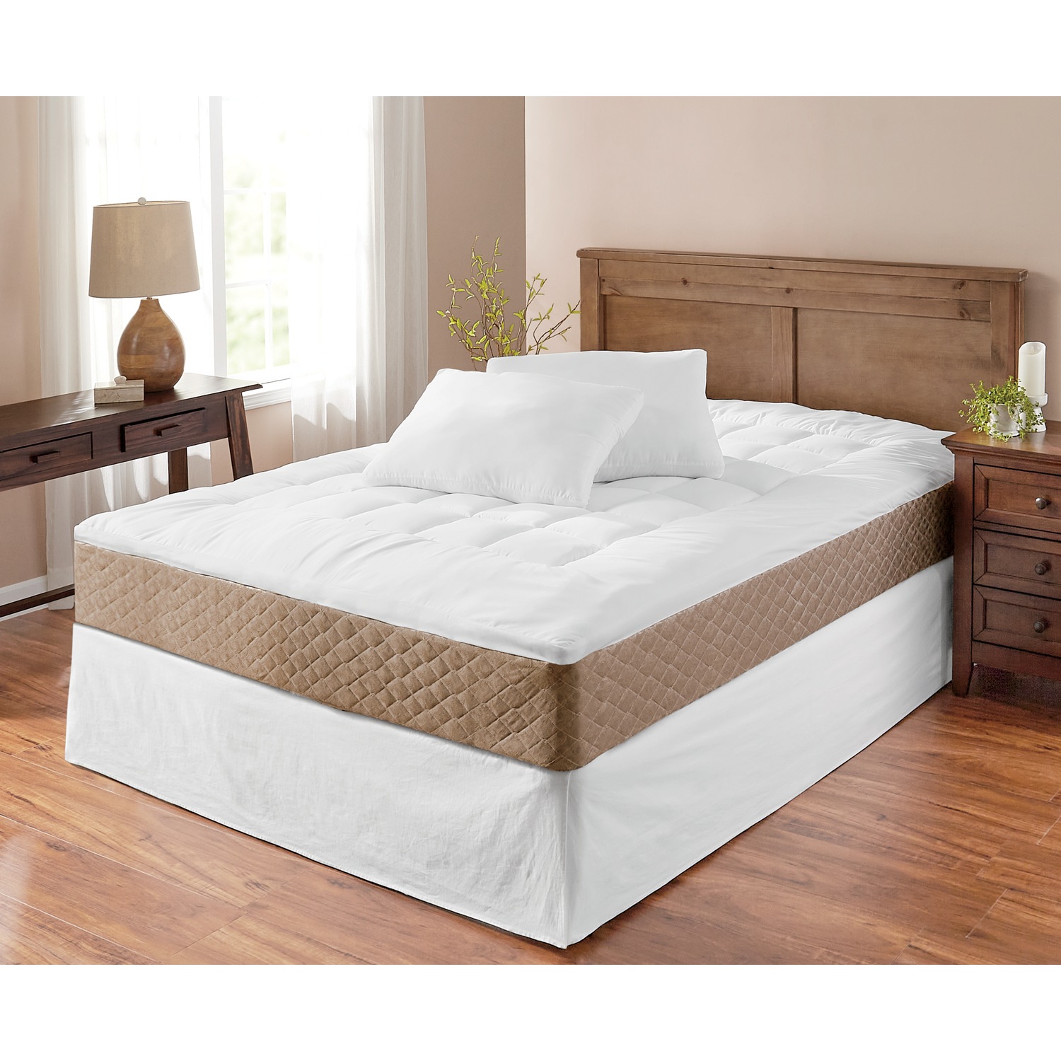 Gusset Fiber Bed Topper and Pillow Set Montgomery Ward