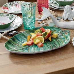 Botanical Melamine Leaf Platter, , large