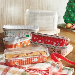 Set of 25 Disposable Aluminum Mini Loaf Pans with Lids, , large