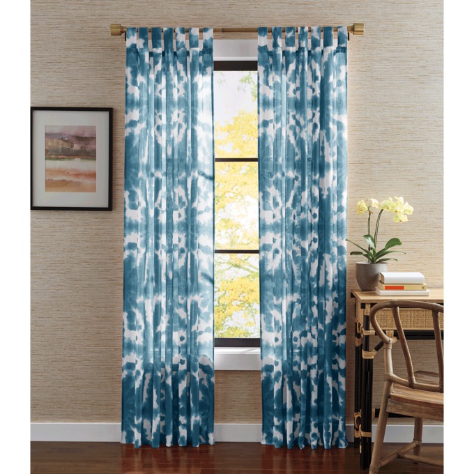 Tie-Dye Tab Top Panel, Teal White, large