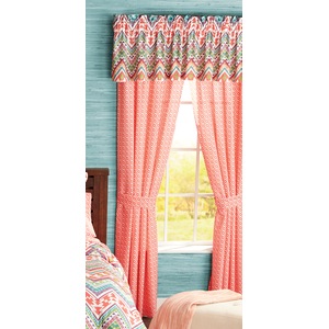Coral Fiesta Chevron Panel Pair, , large
