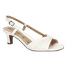 Easy Street Faux-Patent Delite Slingback with 2" Heel, White Patent, large