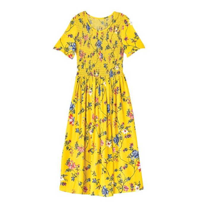 Smocked-Waist Dress, , large