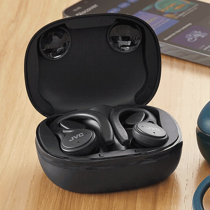 JVC True Wireless Fitness Earbuds, Black, large