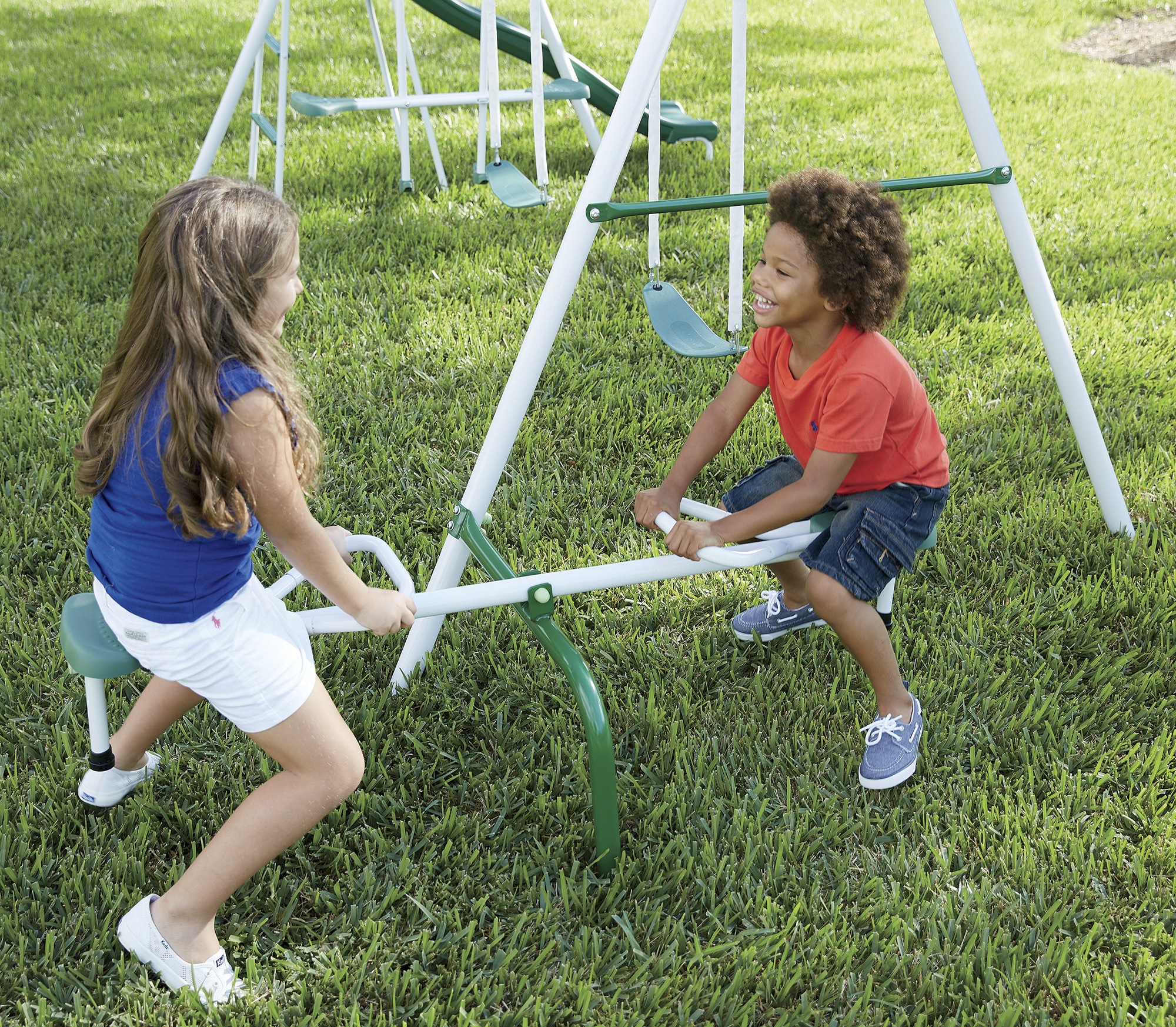 large metal swing set