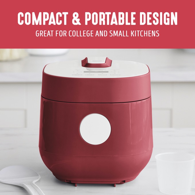 Greenlife 4-Cup Rice and Grains Cooker, Red, large