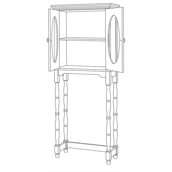 Vintage-Style Tesorino Over-the-Toilet Space Saver, , large