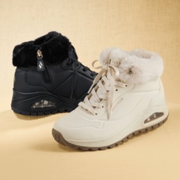 Skechers Uno Rugged Faux Fur Lace-Up Bootie, , large