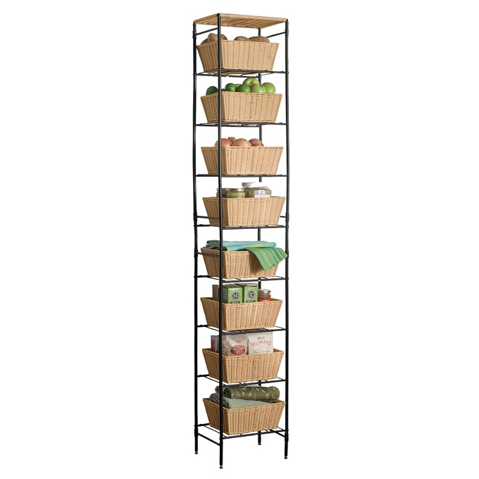 Resin-Wicker Basket Tower, , large