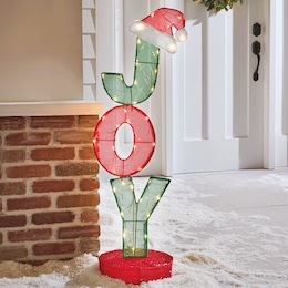 Lit Joy Sign with Hat, , large